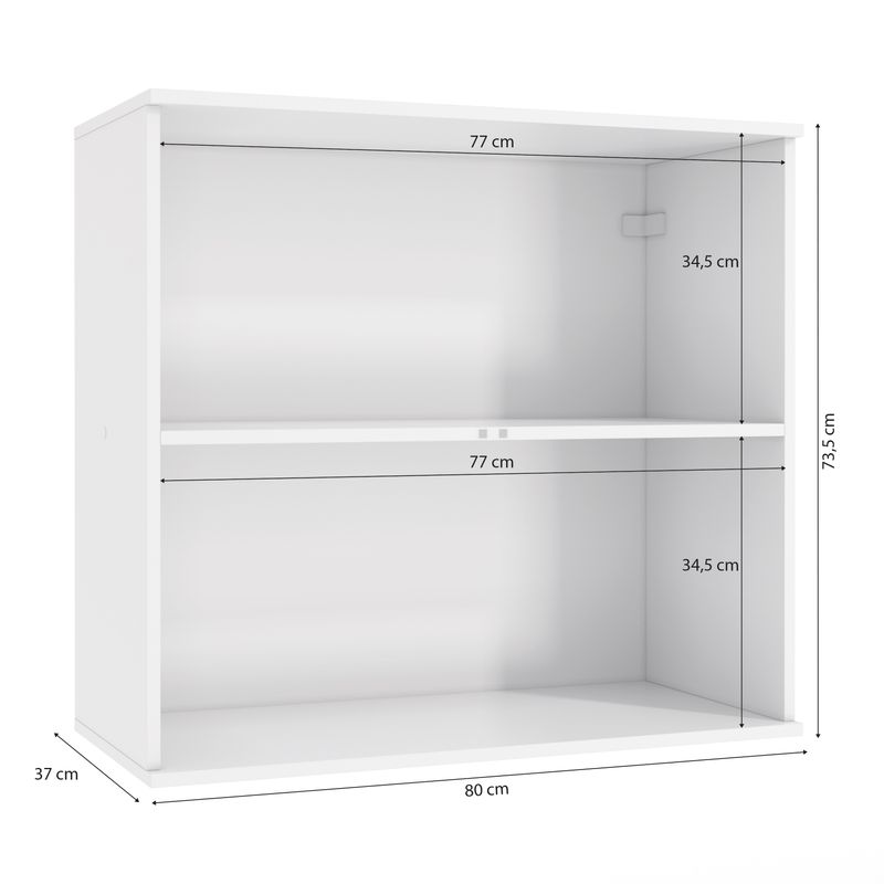 Armário Aéreo Celeste Kappesberg 100% MDF 2 Portas Branco/Verde 80cm