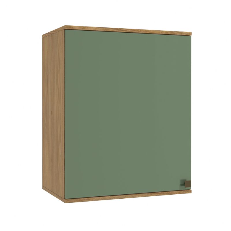 Armário Aéreo Celeste Kappesberg 100% MDF 1 Porta Nogueira/Verde 60cm