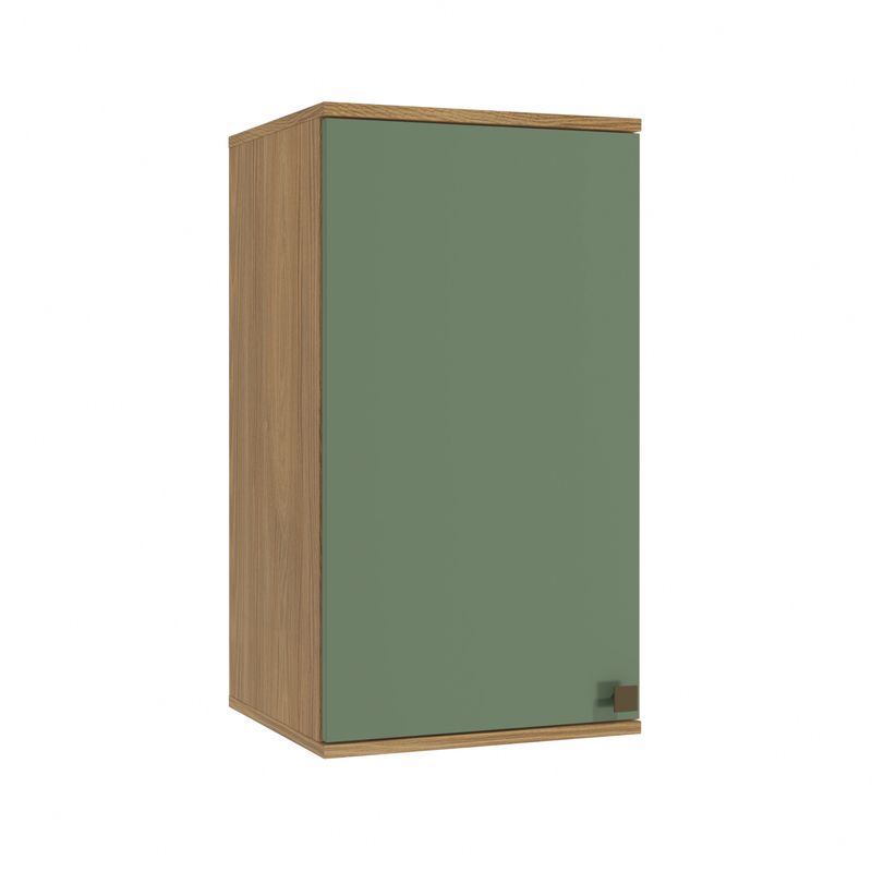 Armário Aéreo Celeste Kappesberg 100% MDF 1 Porta Nogueira/Verde 40cm