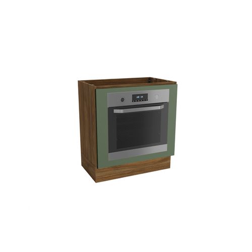 Balcão Para Forno de Embutir Celeste Kappesberg 100% MDF Nogueira/Verde 80cm