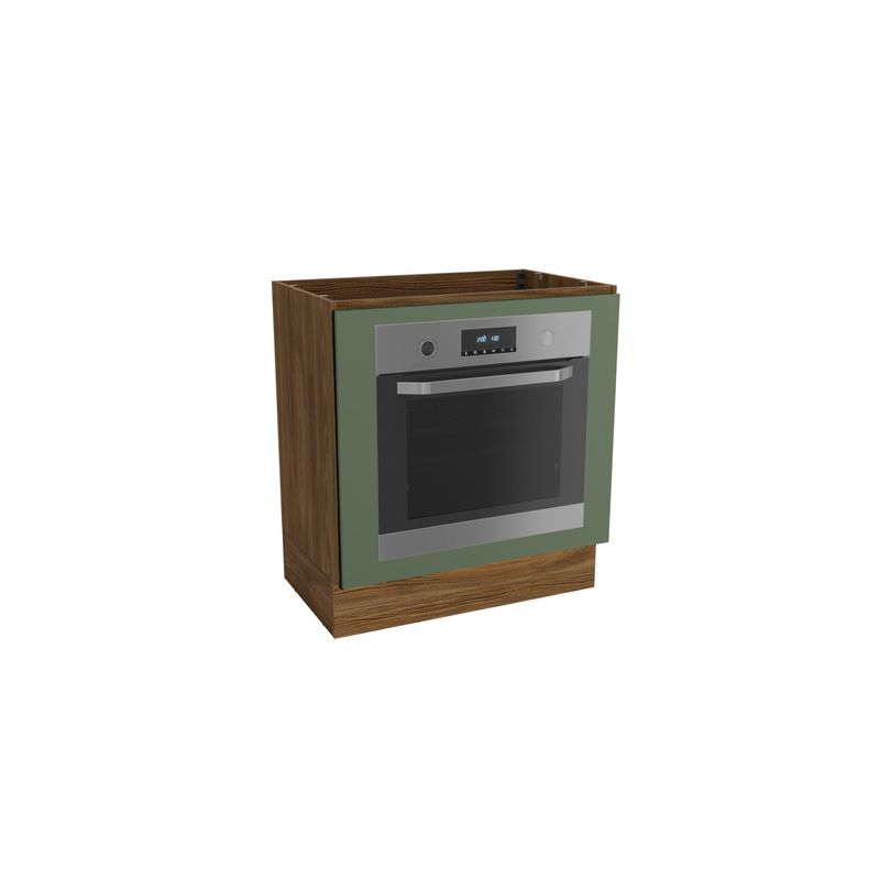 Balcão Para Forno de Embutir Celeste Kappesberg 100% MDF Nogueira/Verde 80cm