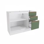 Balcão de Pia Celeste Kappesberg 100% MDF 2 Portas 3 Gavetas Branco/Verde 120cm