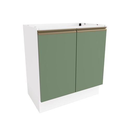 Balcão Celeste Kappesberg 100% MDF 2 Portas Branco/Verde 80cm