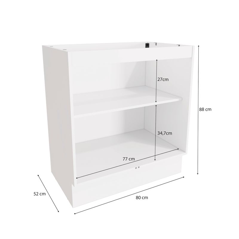 Balcão Celeste Kappesberg 100% MDF 2 Portas Branco/Verde 80cm