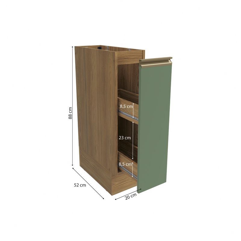 Nicho Porta Condimentos Celeste Kappesberg 100% MDF Nogueira/Verde 20cm