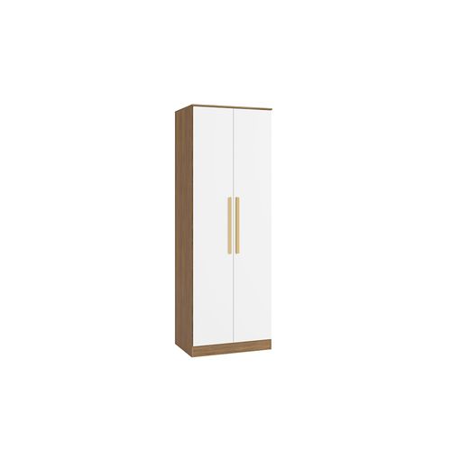 Guarda-Roupa 2 Portas 2 Cabideiros Kappesberg Adapt Nogueira/Branco 80cm