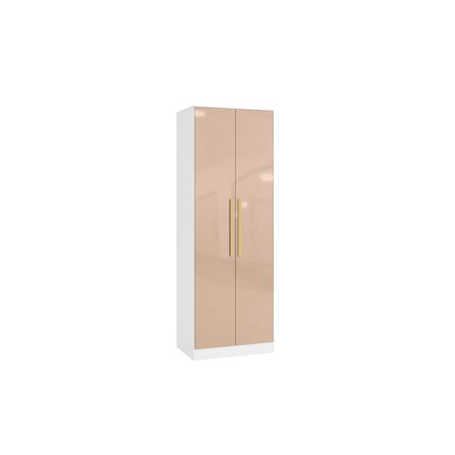 Guarda-Roupa 2 Portas 2 Cabideiros Kappesberg Adapt Branco/Macadâmia 80cm