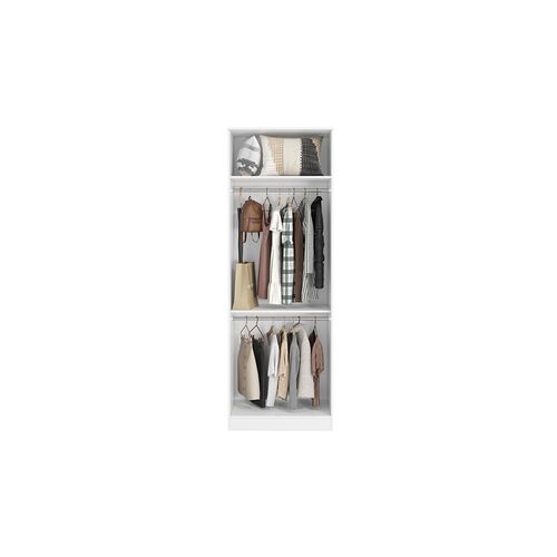 Guarda-Roupa 2 Portas 2 Cabideiros Kappesberg Adapt Branco/Macadâmia 80cm