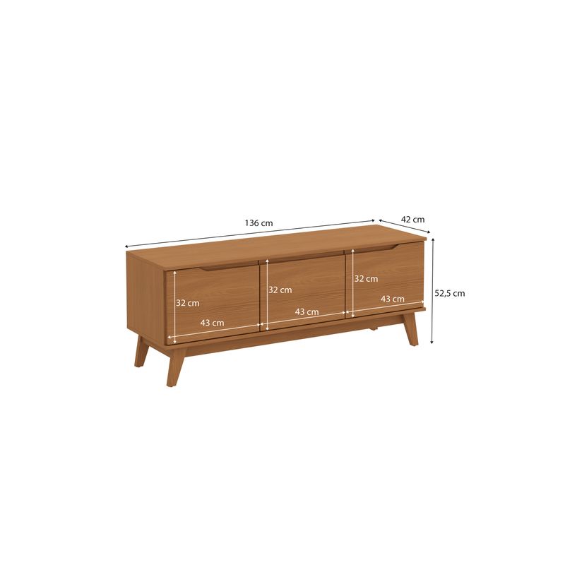 Rack Kappesberg 3 Portas Canela 136cm