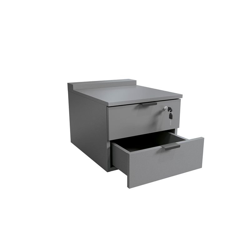 Gaveteiro De Mesa Kappesberg 2 Gavetas com Chave Office Platinum 36cm