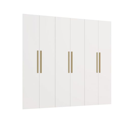 Conjunto 6 Portas de Bater 6 Puxadores Kappesberg Adapt Branco 218cm x 39cm