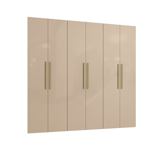 Conjunto 6 Portas de Bater 6 Puxadores Kappesberg Adapt Macadâmia 218cm x 39cm