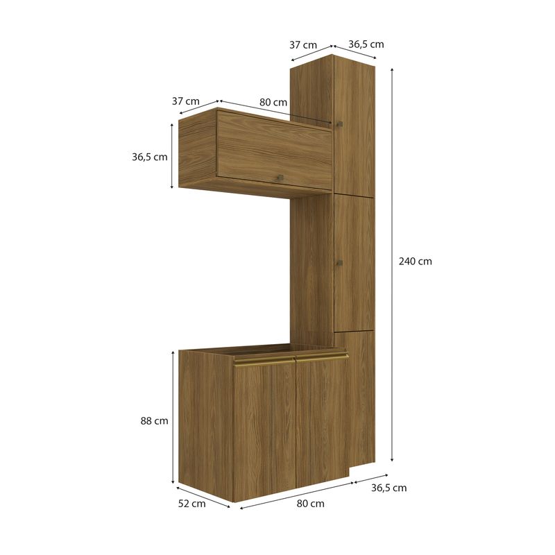 Conjunto para Banheiro Kappesberg Celeste 5 Peças Nogueira 116,5cm