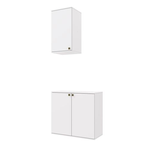 Conjunto para Banheiro com Aéreo Kappesberg Celeste 2 Peças Branco 80cm