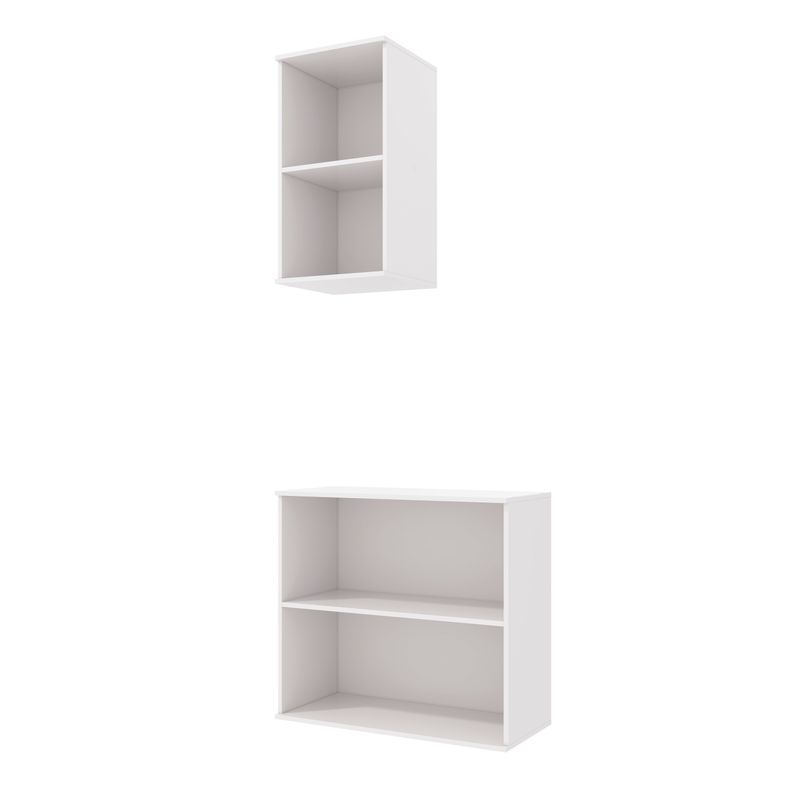 Conjunto para Banheiro com Aéreo Kappesberg Celeste 2 Peças Branco/Nogueria 80cm