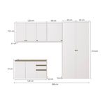 Lavanderia Modulada Kappesberg Celeste 5 Peças Branco 280cm