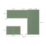 Lavanderia Modulada Kappesberg Celeste 5 Peças Branco/Verde 280cm