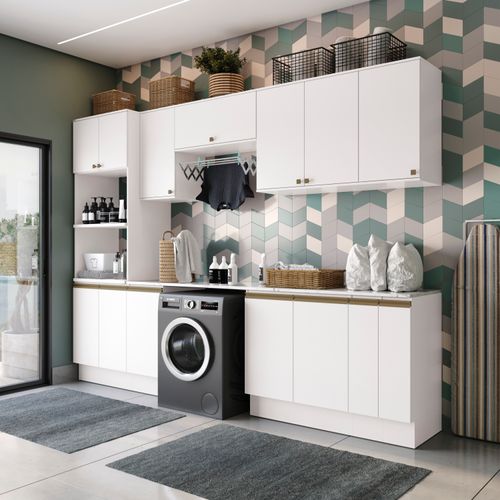 Lavanderia Modulada Kappesberg Celeste 9 Peças Branco 310,5cm