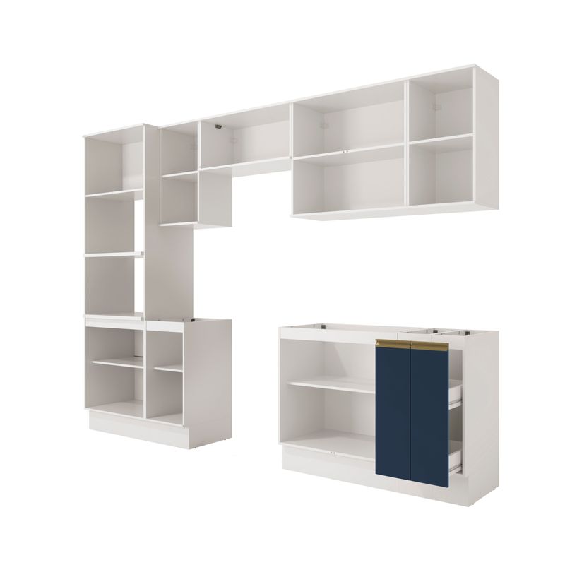 Lavanderia Modulada Kappesberg Celeste 9 Peças Branco/Azul 310,5cm