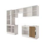 Lavanderia Modulada Kappesberg Celeste 9 Peças Branco/Nogueira 310,5cm