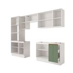 Lavanderia Modulada Kappesberg Celeste 9 Peças Branco/Verde 310,5cm