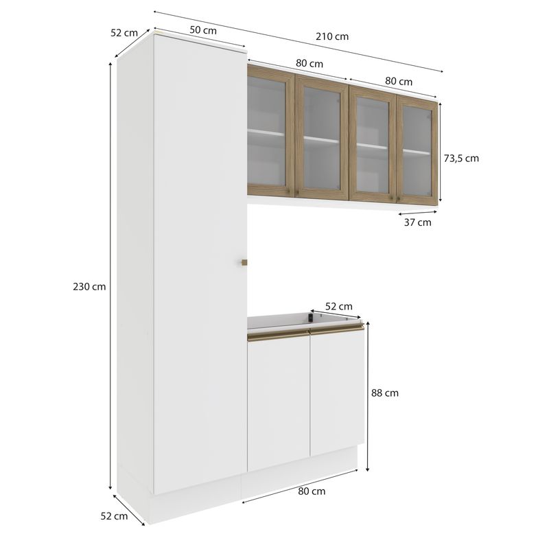 Lavanderia Modulada Kappesberg Celeste 4 Peças Branco 210cm