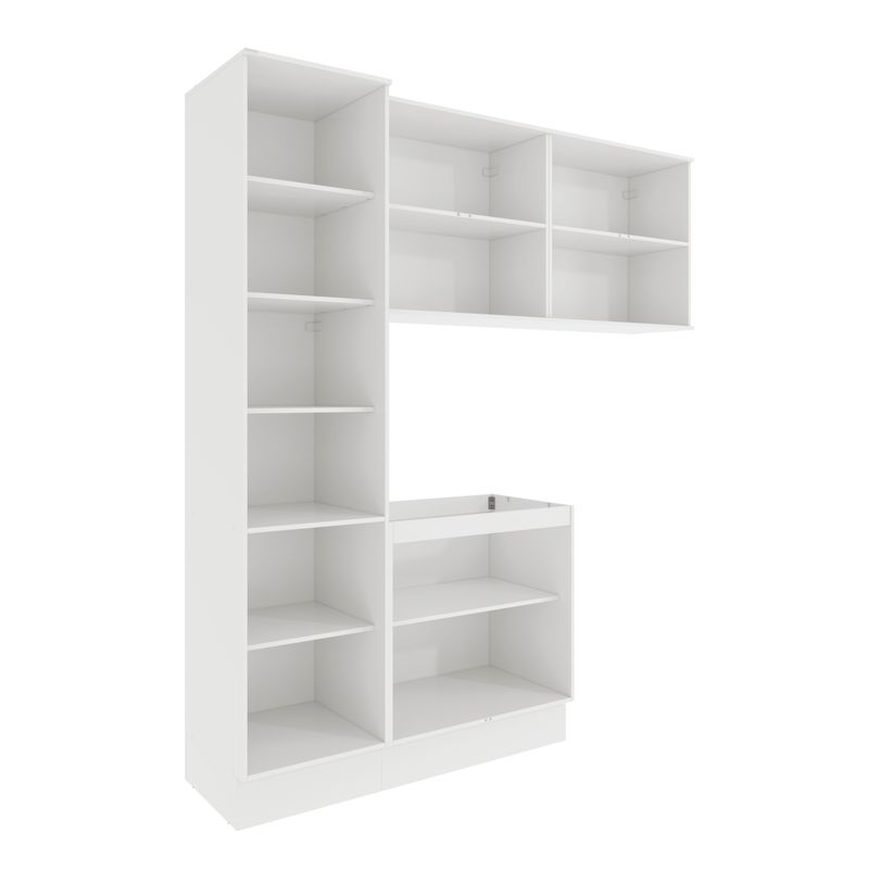 Lavanderia Modulada Kappesberg Celeste 4 Peças Branco/Nogueira 210cm