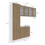 Lavanderia Modulada Kappesberg Celeste 4 Peças Branco/Nogueira 210cm