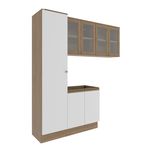 Lavanderia Modulada Kappesberg Celeste 4 Peças Nogueira/Branco 210cm