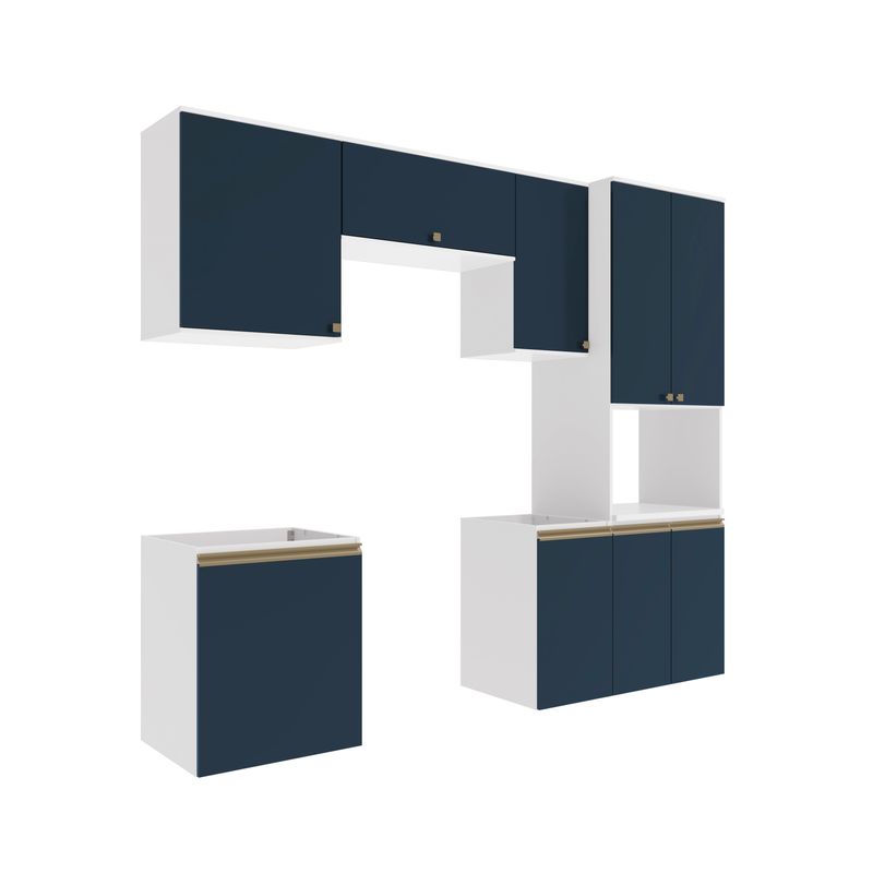 Lavanderia Modulada Kappesberg Celeste 6 Peças Branco/Azul 250cm