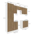 Lavanderia Modulada Kappesberg Celeste 7 Peças Branco/Nogueira 230cm