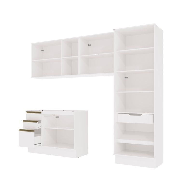 Lavanderia Modulada Kappesberg Celeste 4 Peças Branco 272cm