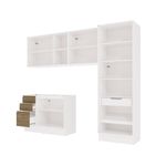 Lavanderia Modulada Kappesberg Celeste 4 Peças Branco/Nogueira 272cm