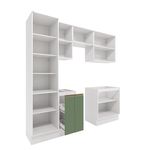 Lavanderia Modulada Kappesberg Celeste 7 Peças Branco/Verde 230cm