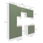 Lavanderia Modulada Kappesberg Celeste 7 Peças Branco/Verde 230cm