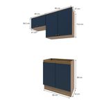 Lavanderia Modulada Kappesberg Celeste 3 Peças Nogueira/Azul 140cm