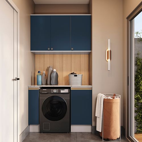 Lavanderia Modulada Kappesberg Celeste 3 Peças Branco/Azul 120cm