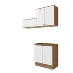 Lavanderia Modulada Kappesberg Celeste 3 Peças Nogueira/Branco 160cm