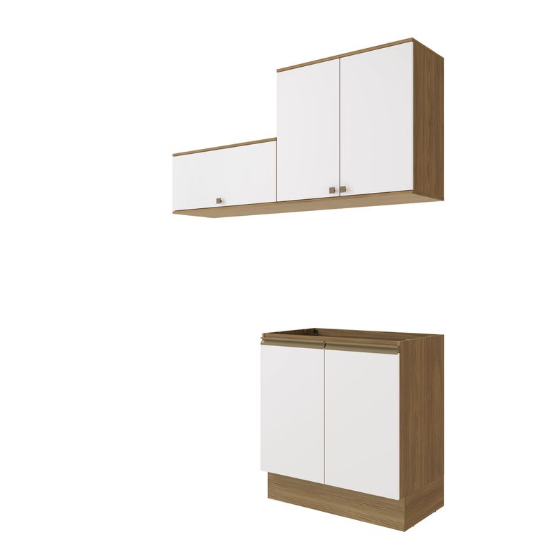 Lavanderia Modulada Kappesberg Celeste 3 Peças Nogueira/Branco 160cm