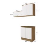 Lavanderia Modulada Kappesberg Celeste 3 Peças Nogueira/Branco 160cm