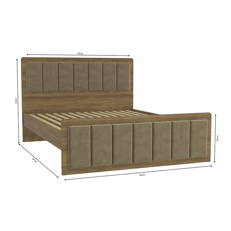 Cama De Casal Kappesberg Nogueira 207cm