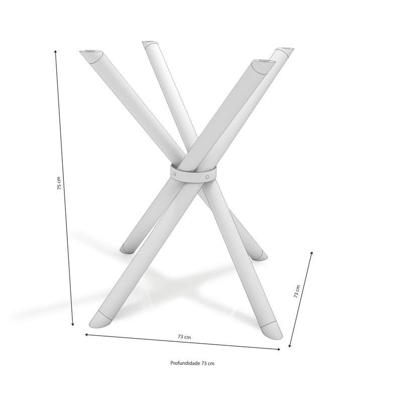 Base Mesa Volga Cromada 73cm x 73cm