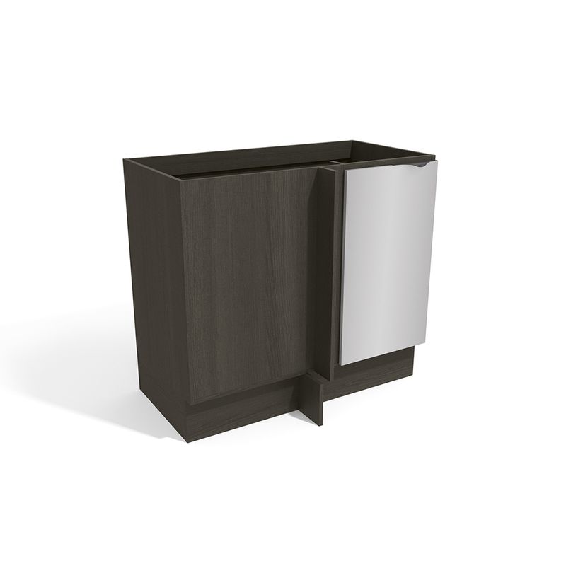 Balcão De Canto Reto Kappesberg Nox 1 Porta Onix/Steel 98cm x 59cm