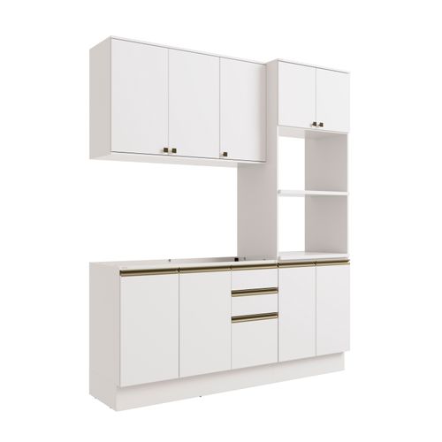 Cozinha Compacta Celeste Kappesberg 100% MDF Branco 190cm