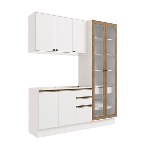 Cozinha Compacta Celeste Kappesberg 100% MDF Branco 192cm