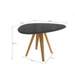 Mesa de Jantar Kappesberg em Madeira Maciça com Tampo de Vidro Preto Fosco 135cm