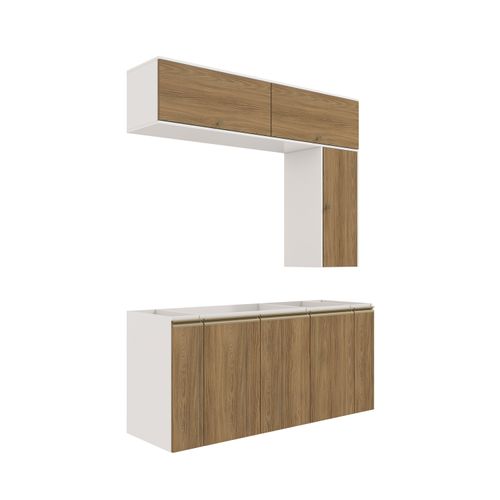 Conjunto para Banheiro Kappesberg Celeste 7 Peças Branco/Nogueira 160cm