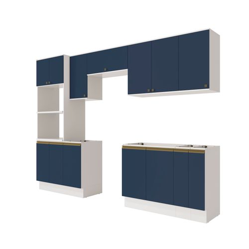Lavanderia Modulada Kappesberg Celeste 9 Peças Branco/Azul 310cm