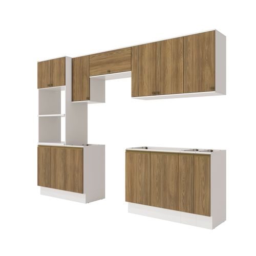 Lavanderia Modulada Kappesberg Celeste 9 Peças Branco/Nogueira 310cm