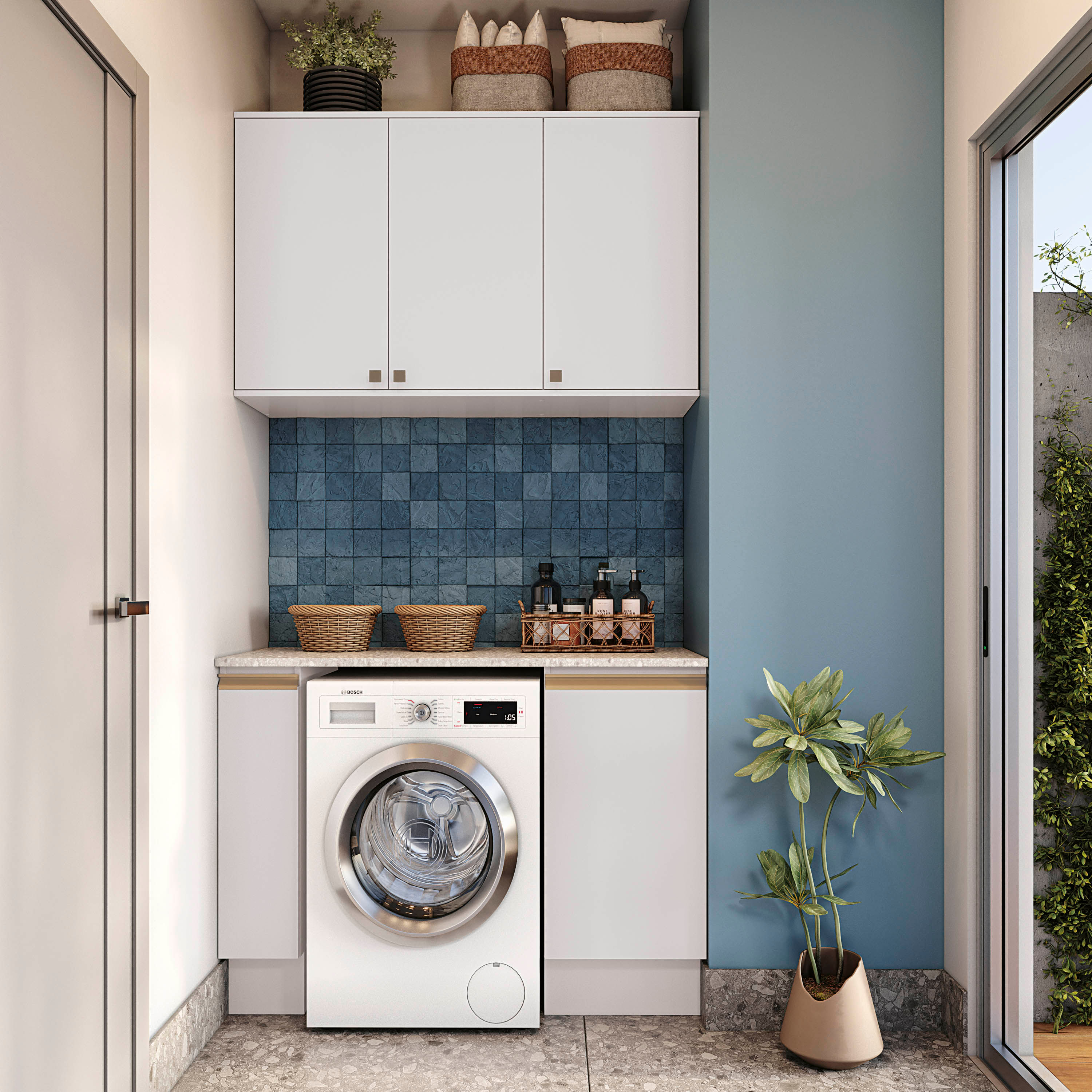 kbca Lavanderia Modulada Kappesberg Celeste 3 Peças Branco 120cm